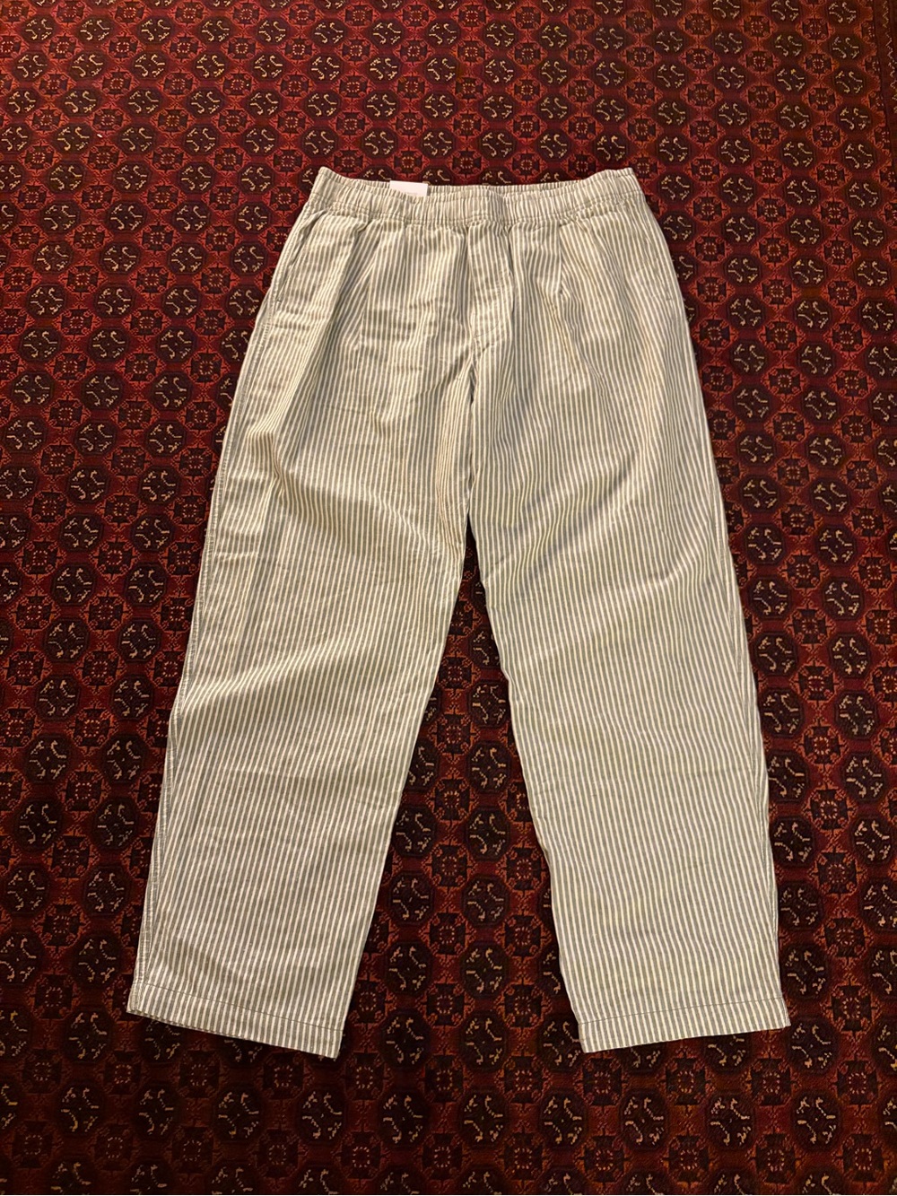 RELAXED LINEN-COTTON PLEATED PULL-ON PANT